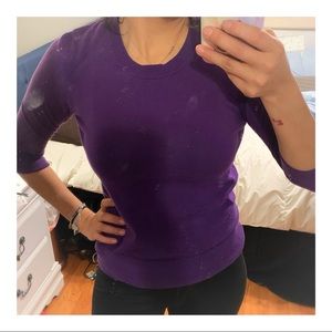 Gap purple sweater 3/4 sleeves